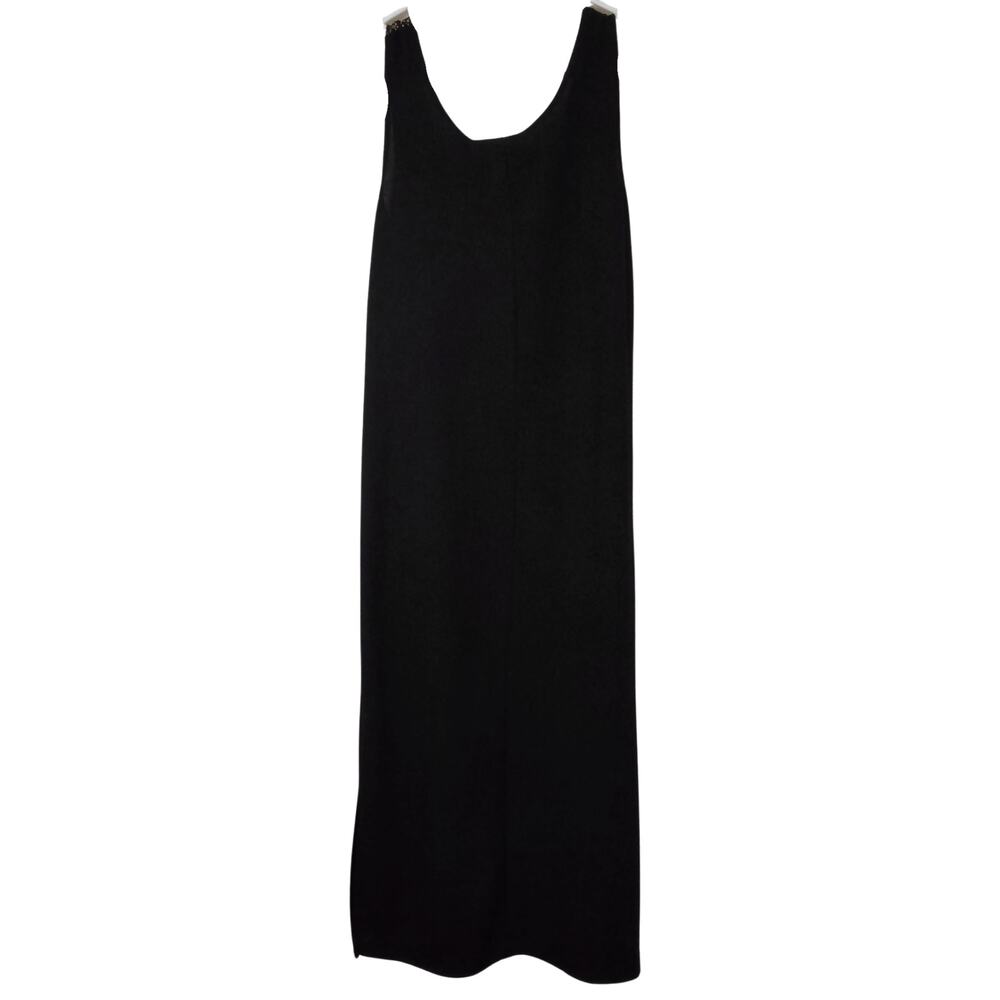 Jessica Howard Women’s Black Sleeveless Maxi Dress Gold Beaded Sequin Top Sz 10 - Picture 2 of 5
